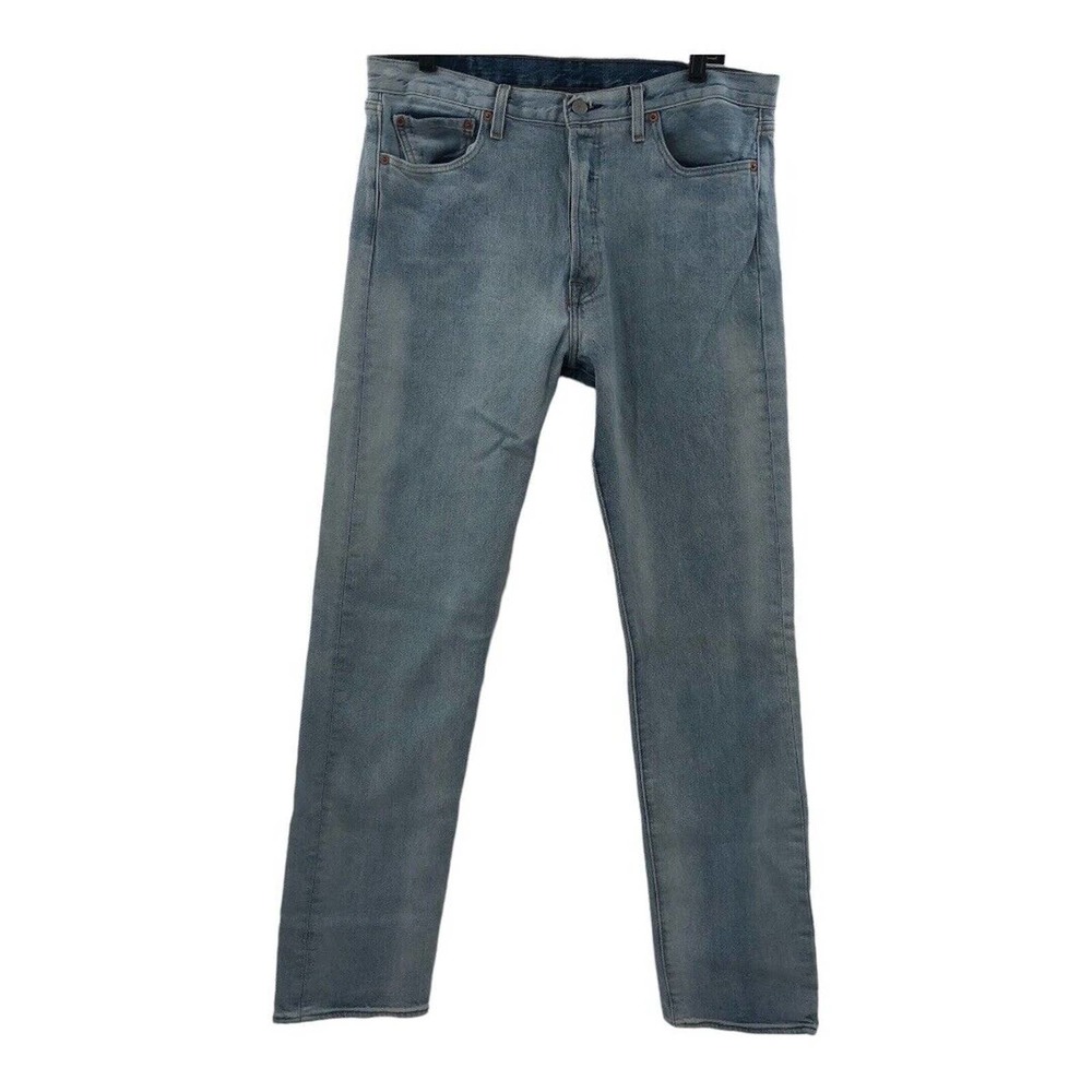 Levis 501 Original Fit Mens Jeans Straight Leg Button Fly 100% Cotton Light Wash